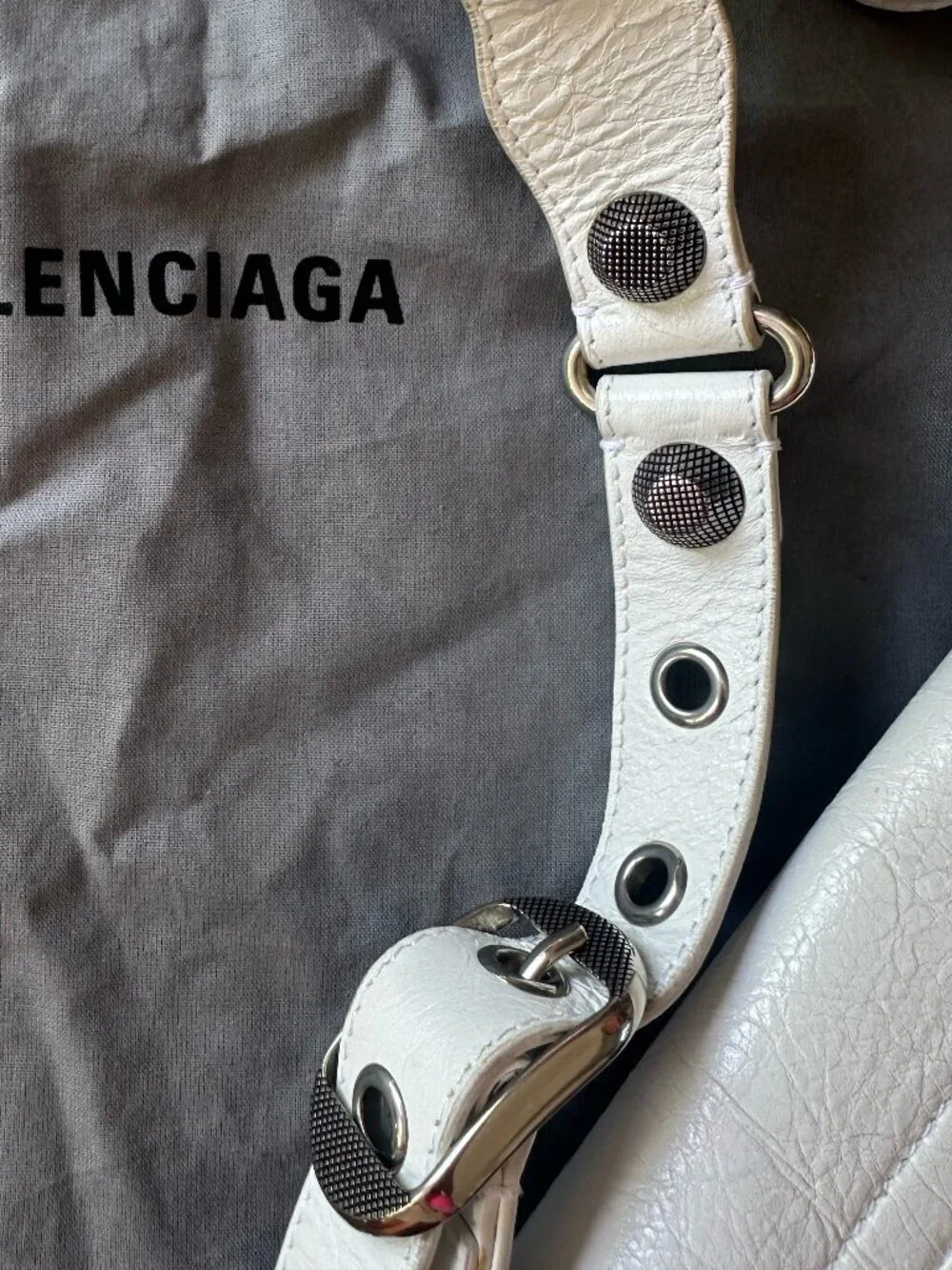 Balenciaga Le Cagole Small Sling Bag Authentic White